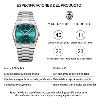 Poedagar 930 - Elegante, Resistente al Agua y Brillo nocturno.